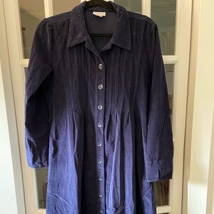 Vermont Country Store corduroy button down midi dress